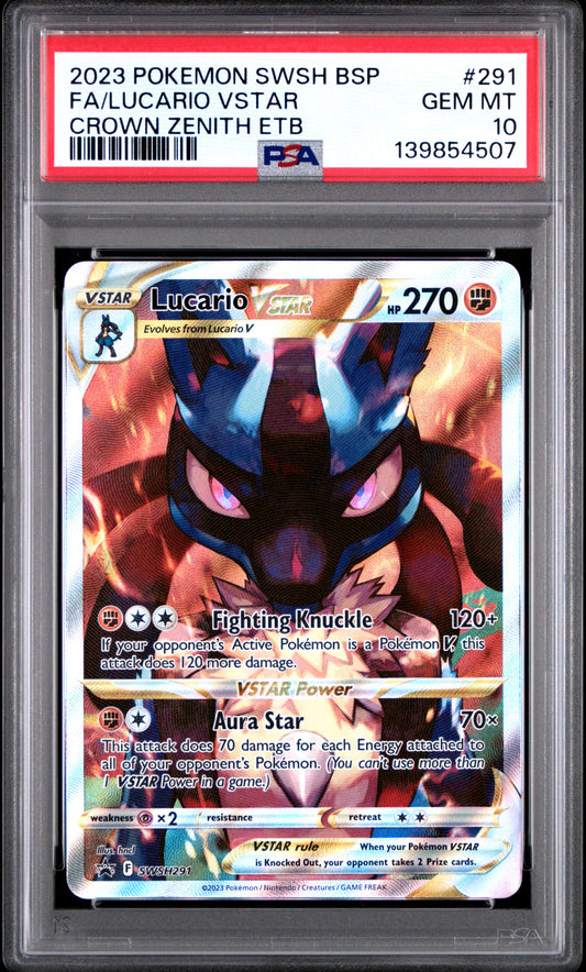 Lucario Vstar #291 Pokemon Japanese Sword and Shield Black Star Promo Graded PSA 10