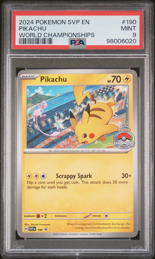 Pikachu #190 Pokemon Scarlet Violet Black Star Promo Graded PSA 9