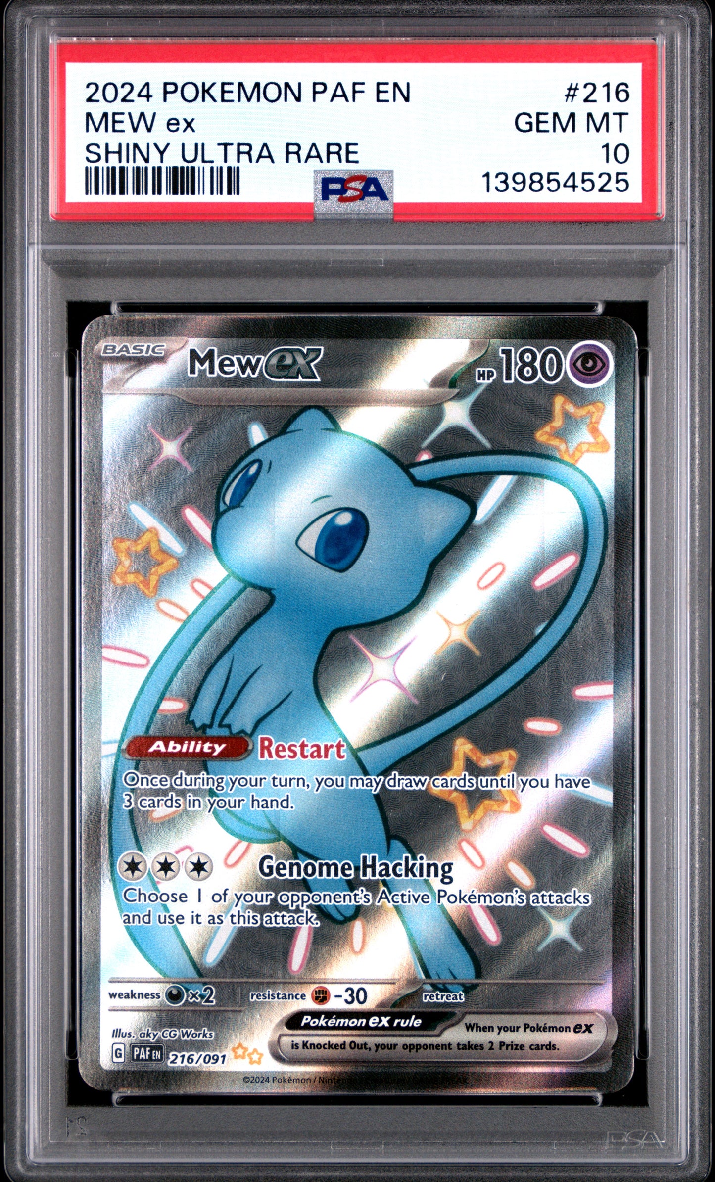 Mew Ex #216 Pokemon Paldean Fates Graded PSA 10